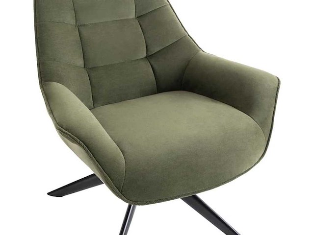 Draaibare fauteuil van kaki stof - afbeelding 5 van  8