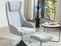 Draaibare gestoffeerde fauteuil met voetsteun - afbeelding 1 van  8