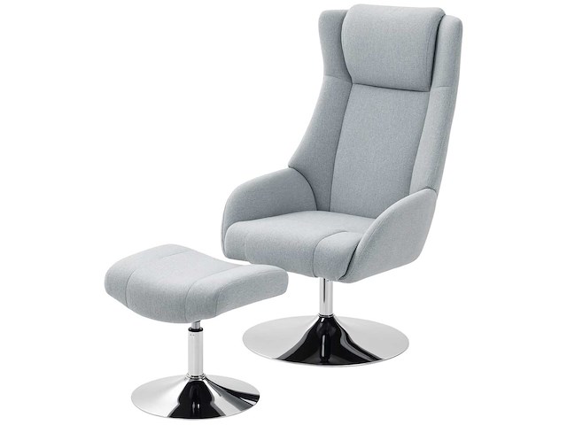 Draaibare gestoffeerde fauteuil met voetsteun - afbeelding 3 van  8