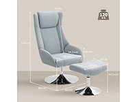 Draaibare gestoffeerde fauteuil met voetsteun - afbeelding 4 van  8