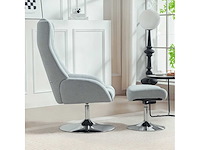 Draaibare gestoffeerde fauteuil met voetsteun - afbeelding 6 van  8