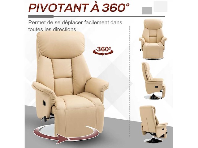 Draaibare relaxstoel, verstelbare voetsteun, armleuning - afbeelding 6 van  7