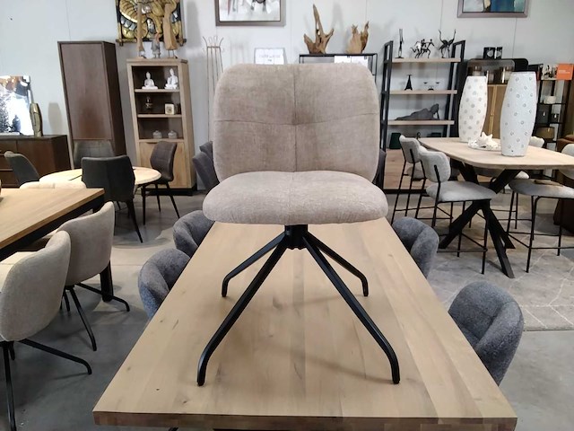 Draaistoel beige (4x) - afbeelding 1 van  4