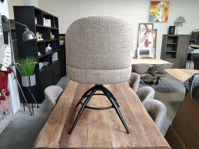 Draaistoel beige (4x) - afbeelding 3 van  3