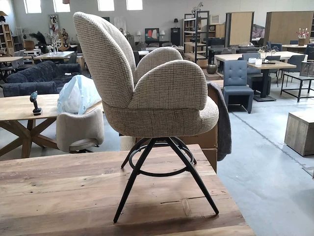 Draaistoel beige/brown (6x) - afbeelding 2 van  3