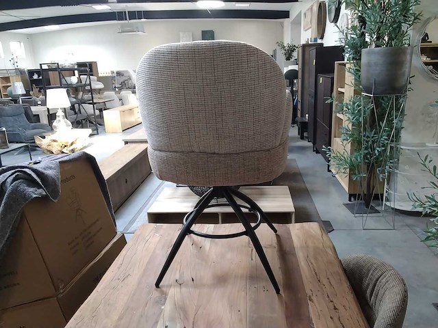 Draaistoel beige/bruin (4x) - afbeelding 3 van  3