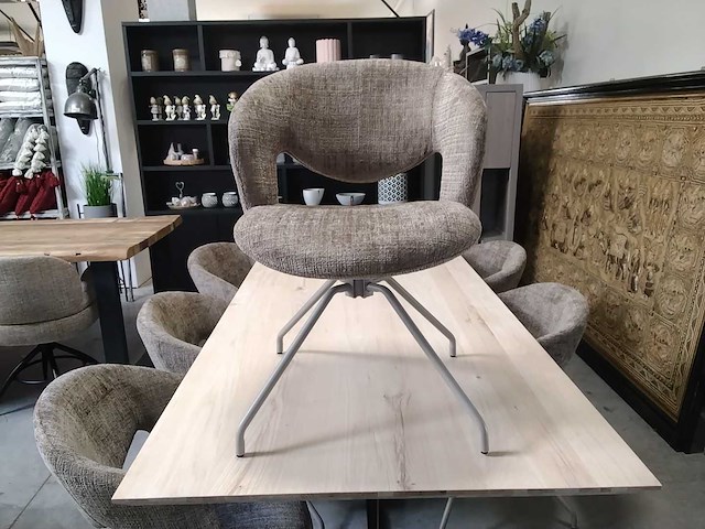 Draaistoel bruin (4x) - afbeelding 1 van  2