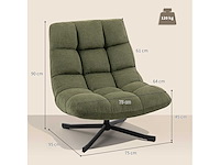 Draaistoel met brede zit, waterafswerende chenille-look - afbeelding 4 van  8