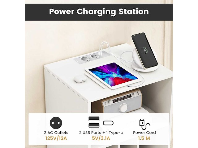 Draaitafelstandaard met 2 europese standaardaansluitingen, 1 usb - afbeelding 1 van  3