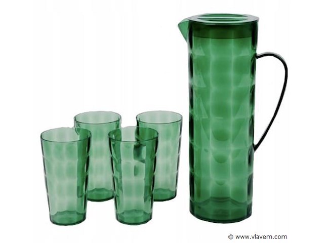 Drankenkaraf met 4 bekers - afbeelding 1 van  1