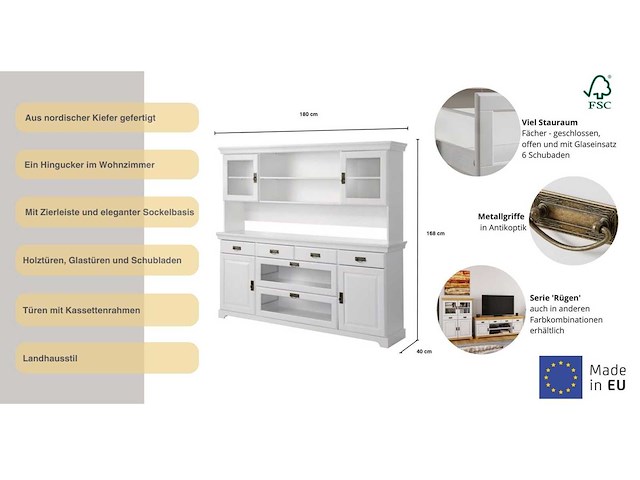 Dressoir - massief hout - afbeelding 9 van  15