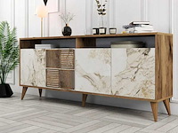 Dressoir - walnoot en wit marmer - afbeelding 1 van  10