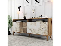 Dressoir - walnoot en wit marmer - afbeelding 8 van  10