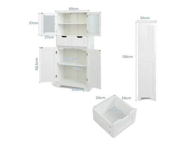 Dressoir - wit voor keuken en badkamer - afbeelding 4 van  6