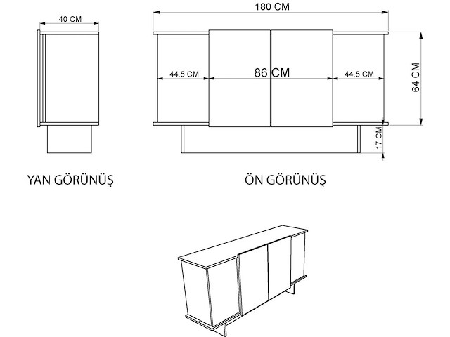 Dressoir 180 cm - afbeelding 6 van  8