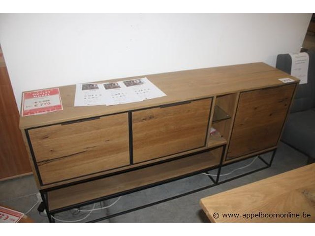 Dressoir 3d+3n+led 190cm city 40937rwb railway brown - afbeelding 1 van  2