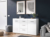 Dressoir allan 144cm met 2 deuren & 3 lades - wit - afbeelding 1 van  7