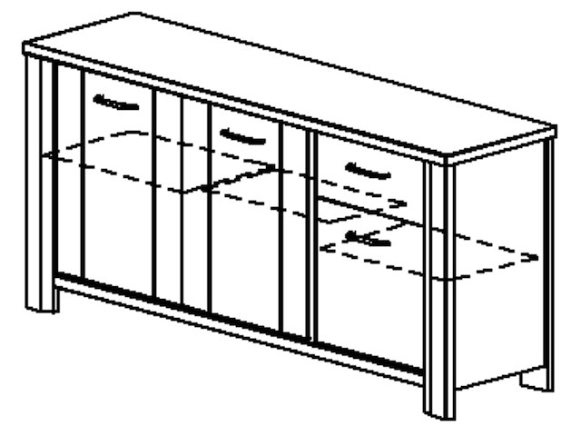 Dressoir basalte | 190 x 50 x 88 cm | viking oak-design - afbeelding 5 van  6