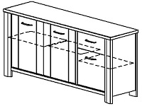Dressoir basalte | 190 x 50 x 88 cm | viking oak-design - afbeelding 5 van  6
