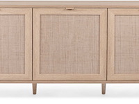 Dressoir bilal 150cm 3 deuren - eik/geprint rafia - afbeelding 3 van  7