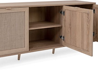 Dressoir bilal 150cm 3 deuren - eik/geprint rafia - afbeelding 7 van  7