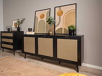 Dressoir daka 150cm 3 deuren - zwart/beige - afbeelding 2 van  7