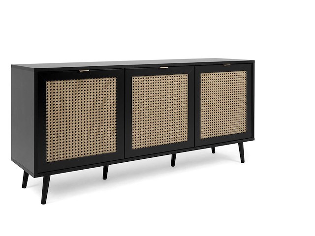 Dressoir daka 150cm 3 deuren - zwart/beige - afbeelding 4 van  7