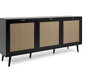 Dressoir daka 150cm 3 deuren - zwart/beige - afbeelding 4 van  7