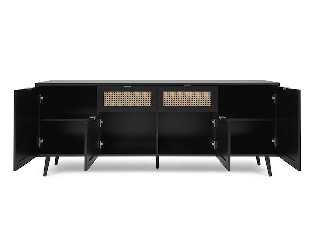 Dressoir daka 180cm 4 deuren & 2 lades - zwart/beige - afbeelding 4 van  7