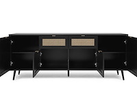 Dressoir daka 180cm 4 deuren & 2 lades - zwart/beige - afbeelding 4 van  7