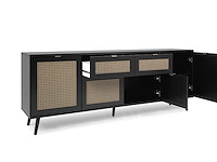 Dressoir daka 180cm 4 deuren & 2 lades - zwart/beige - afbeelding 6 van  7