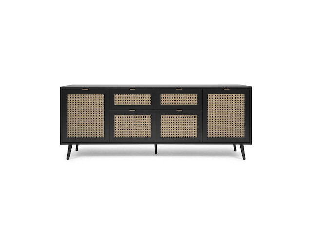 Dressoir daka 180cm 4 deuren & 2 lades - zwart/beige - afbeelding 7 van  7