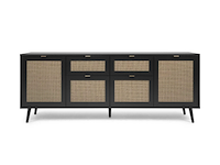 Dressoir daka 180cm 4 deuren & 2 lades - zwart/beige - afbeelding 7 van  7