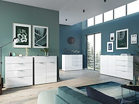 Dressoir dudek 134cm met 4 lades & 1 deur - wit - afbeelding 4 van  5