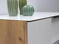Dressoir dudek 134cm met 4 lades & 1 deur - wit/eik - afbeelding 3 van  5