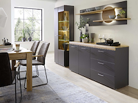 Dressoir enso 2 deuren & 3 lades - antraciet/eik - afbeelding 3 van  3