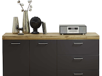 Dressoir enso 2 deuren & 3 lades - antraciet/eik - afbeelding 1 van  3