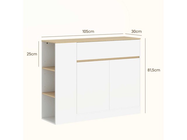 Dressoir, groot kastvak, 3 planken, lade - afbeelding 3 van  5