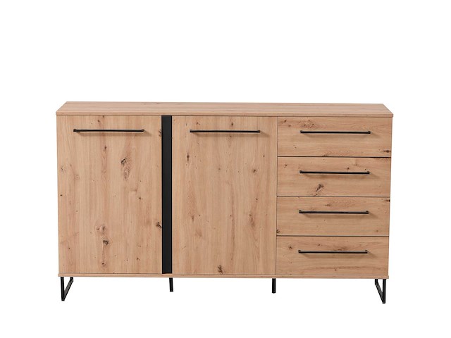 Dressoir hoggas 159cm 4 deuren & 2 lades - eik - afbeelding 2 van  7