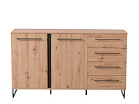 Dressoir hoggas 159cm 4 deuren & 2 lades - eik - afbeelding 2 van  7