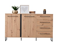 Dressoir hoggas 159cm 4 deuren & 2 lades - eik - afbeelding 3 van  7