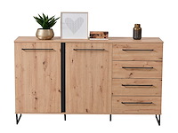 Dressoir hoggas 159cm 4 deuren & 2 lades - eik - afbeelding 4 van  7