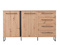 Dressoir hoggas 159cm 4 deuren & 2 lades - eik - afbeelding 5 van  7