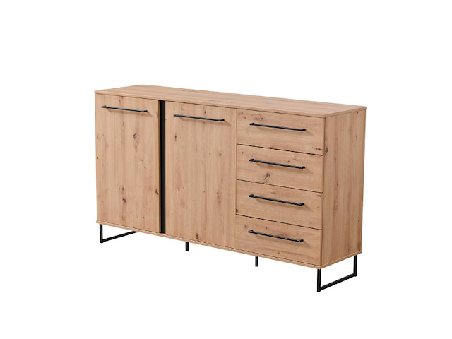 Dressoir hoggas 159cm 4 deuren & 2 lades - eik - afbeelding 7 van  7