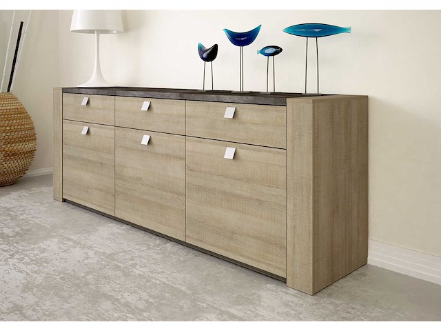 Dressoir iris | 220 x 48 x 80 cm | brown oak - afbeelding 1 van  6