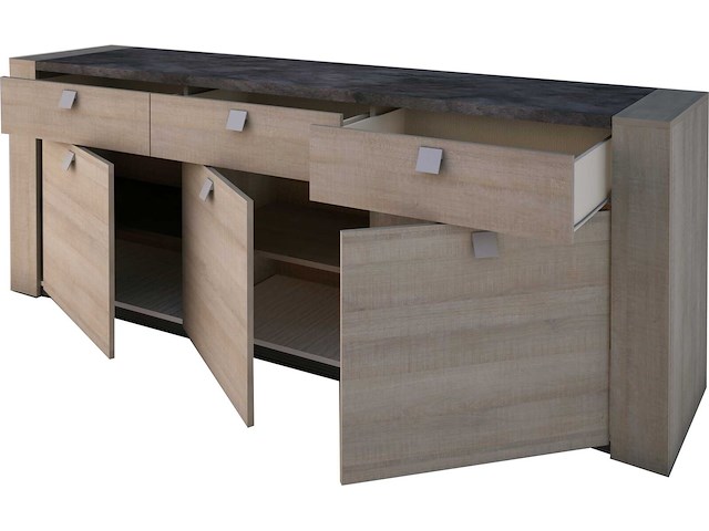 Dressoir iris | 220 x 48 x 80 cm | brown oak - afbeelding 2 van  6