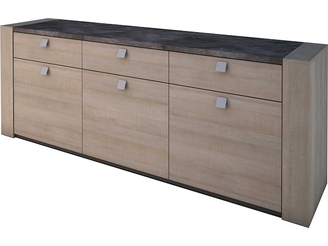 Dressoir iris | 220 x 48 x 80 cm | brown oak - afbeelding 3 van  6