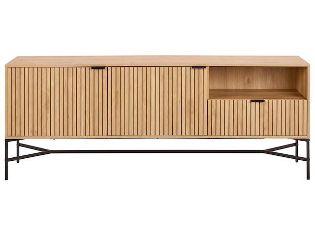 Dressoir jaipur - 180x40x70cm - 2 deuren & 1 lade - eikdecor - afbeelding 2 van  7