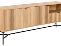 Dressoir jaipur - 180x40x70cm - 2 deuren & 1 lade - eikdecor - afbeelding 4 van  7