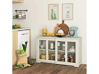 Dressoir, keukenkast met schuifdeuren van glas en verstelbare plank - afbeelding 2 van  7